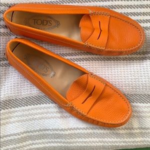 Orange Tod’s Loafers